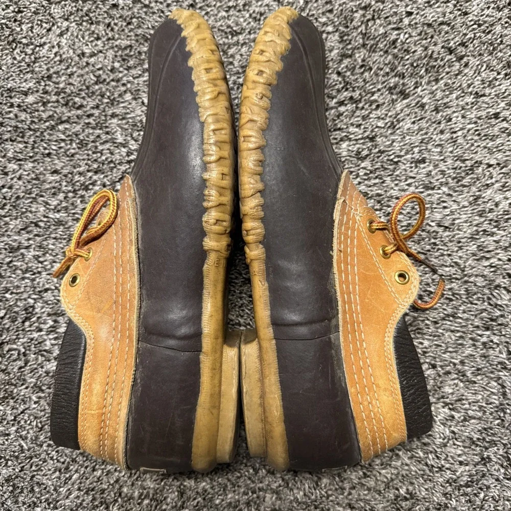 Vintage LL Bean Maine Mens Low Leather Duck Boat‎ Shoes Boots Hunting Size 12